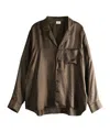 Saint Laurent Long-sleeved Pajama Shirt In Green