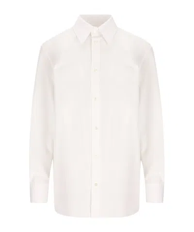 Saint Laurent Button-down Long-sleeve Shirt In White