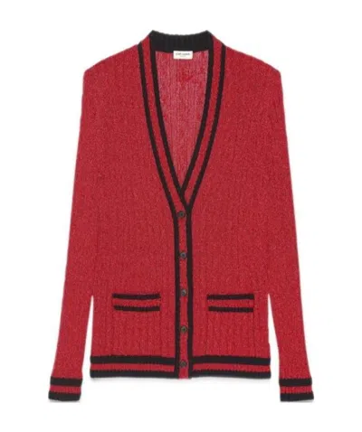 SAINT LAURENT SAINT LAURENT BRAIDED LUREX COLLEGE CARDIGAN