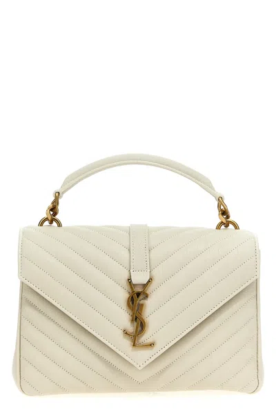 Saint Laurent 'college' Crossbody Bag In White