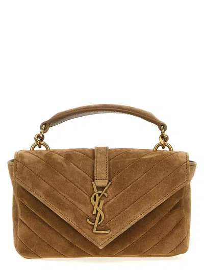 Saint Laurent College Crossbody Bags Brown