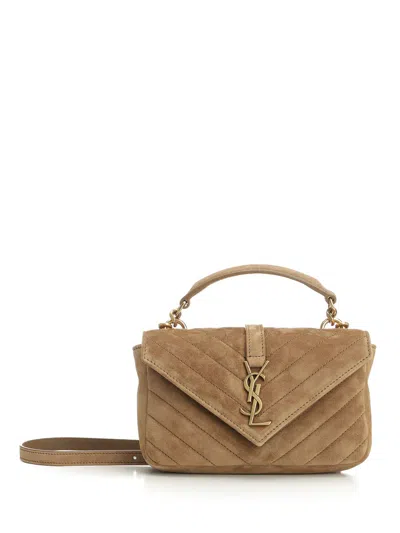 Saint Laurent College Handbags Beige