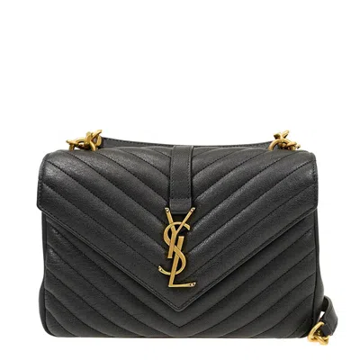 Saint Laurent College Medium Shoulder Bag In Black
