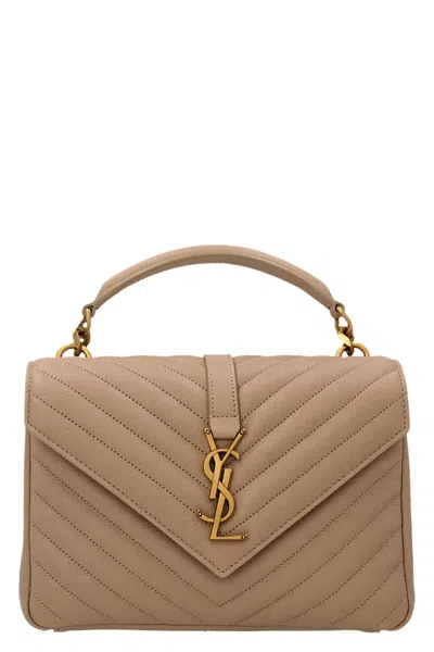 Saint Laurent 'college' Midi Crossbody Bag In Sand