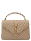 Saint Laurent College Midi Crossbody Bag In Sand