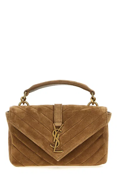 Saint Laurent 'college' Mini Crossbody Bag In Brown