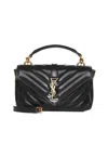 Saint Laurent College Mini Quilted Leather Bag In Black