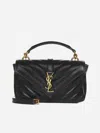Saint Laurent College Mini Metalassé Leather Shoulder Bag In Black