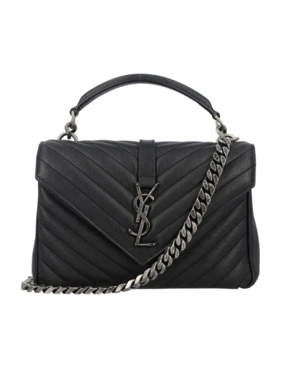 Saint Laurent College Shoulder Bag In Black