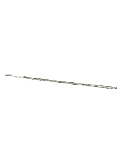 Saint Laurent Collier Chain Necklace In Silver