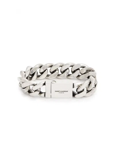 Saint Laurent Collier Chunky Chain Bracelet In Silver