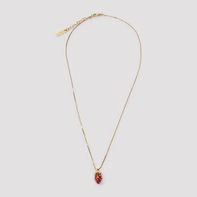 Saint Laurent Collier Fin Plated Necklace In Gold