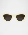 Saint Laurent Color Animation 53mm Acetate Cat-eye Sunglasses In Neutral
