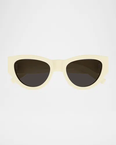 Saint Laurent Color Animation 53mm Acetate Cat-eye Sunglasses In Neutral