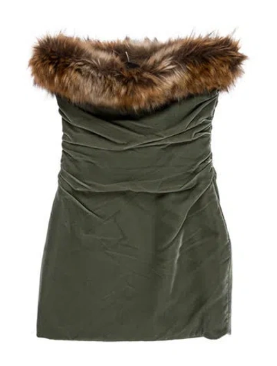 Pre-owned Saint Laurent Colorblock Pattern Mini Dress In Gray