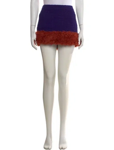 Pre-owned Saint Laurent Colorblock Pattern Mini Skirt In Yellow