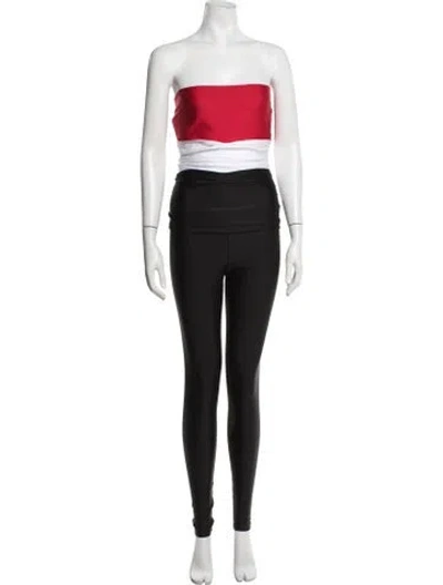 Pre-owned Saint Laurent Colorblock Pattern Strapless Jumpsuit W/ Tags In Black