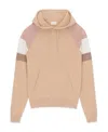 Saint Laurent Colour-block Logo Embroidery Hoodie In Nude