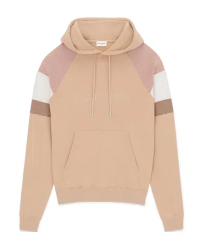 SAINT LAURENT SAINT LAURENT LOGO EMBROIDERED DRAWSTRING HOODIE
