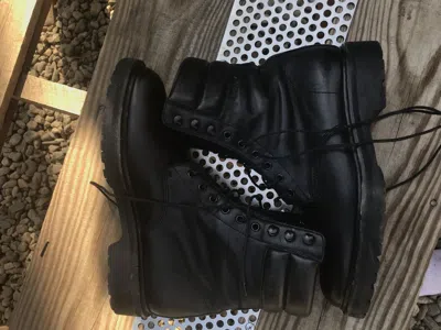 Pre-owned Saint Laurent Combat Boots In Black