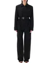 Saint Laurent Cotton Twill Cargo Pocket Jumpsuit In Black