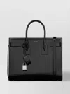 Saint Laurent Compact Glossy Shoulder Bag With Accordion Sides In Black