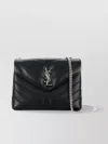 Saint Laurent Compact Quilted Chain Bag In Black