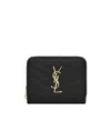 Saint Laurent Compact Zip Around Wallet In Black