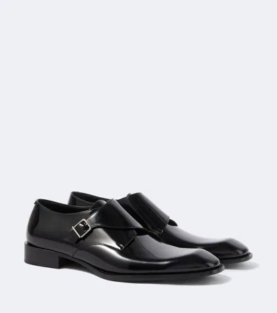 Saint Laurent Connor Oxford-schuhe Mit Schnallenverschluss In Black