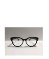 Saint Laurent Contrasting Thick Frame Flat Mirror In Black