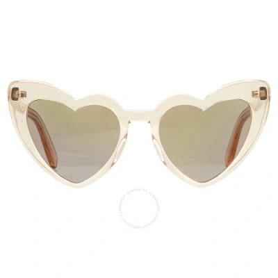 Saint Laurent Copper Irregular Ladies Sunglasses Sl 181 Loulou 027 54 In Copper / Nude