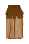 Saint Laurent Gonna In Seta Bronzo Donna In Copper