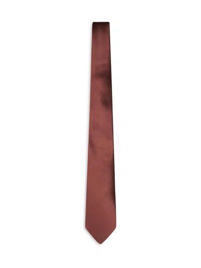 Saint Laurent Copper Silk Satin Tie In Brown