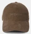 Saint Laurent Corduroy Baseball Cap In Beige