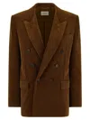 Saint Laurent Corduroy Blazer Blazers Brown In Brown