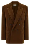 Saint Laurent Corduroy Blazer Blazers Brown In Brown