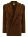 Saint Laurent Corduroy Blazer Blazers Brown In Brown