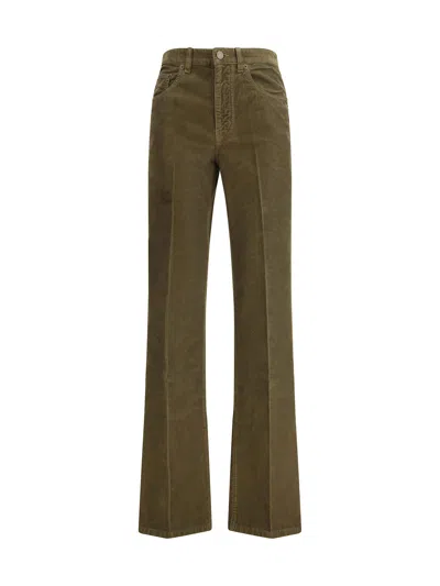 Saint Laurent Corduroy Clyde Pants In Green