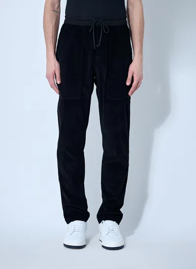Saint Laurent Corduroy Drawstring Pants In Black
