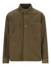 Saint Laurent Corduroy Flap-pocket Shirt In Green