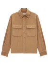 Saint Laurent Cotton-corduroy Overshirt In Beige