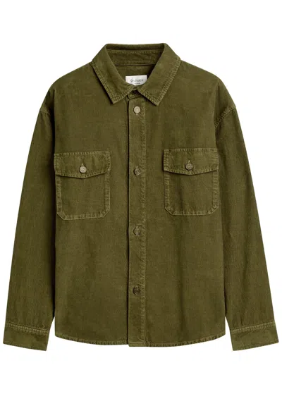 Saint Laurent Corduroy Overshirt In Green