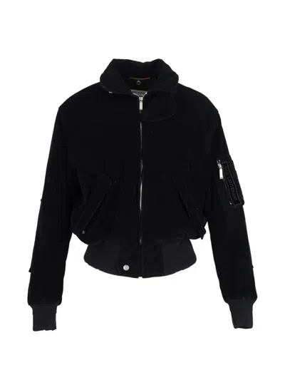 Pre-owned Saint Laurent Corduroy Pocket Bomber Jacket In Black