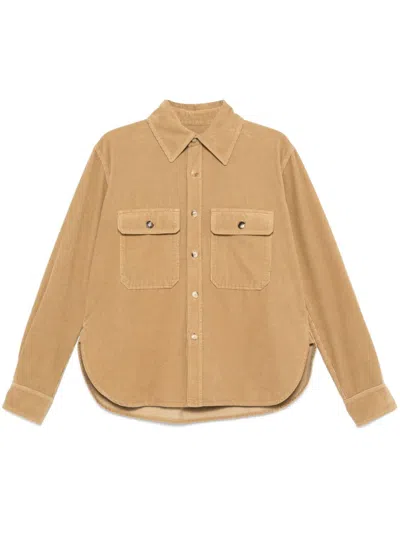 Saint Laurent Corduroy Shirt In Neutrals
