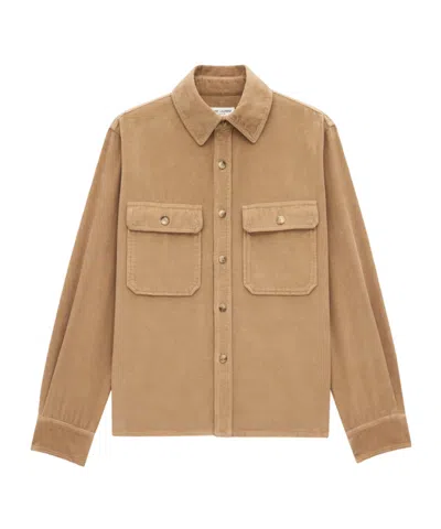 Saint Laurent Corduroy Shirt In Nude