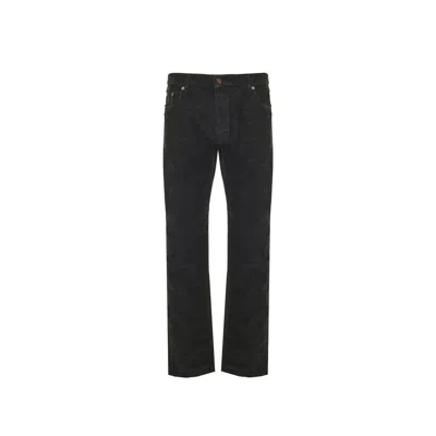 Saint Laurent Corduroy Straight Leg Jeans In Black