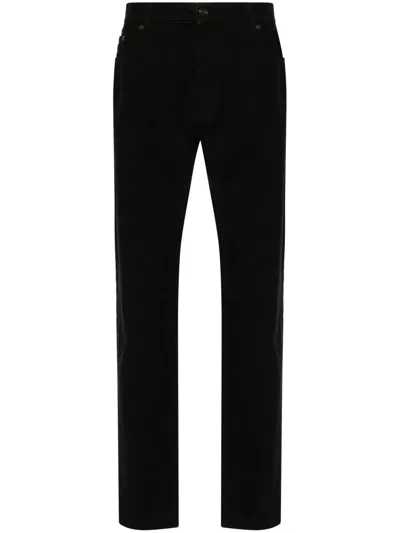 Saint Laurent Corduroy Tapered Trousers In Black