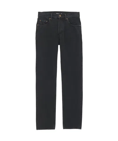 Saint Laurent Straight-leg Jeans In Spring Black Corduroy