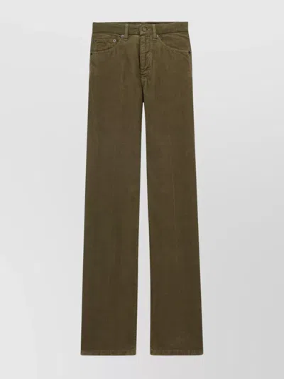 Saint Laurent Corduroy Trousers Clyde Wide-leg Belt Loops In Brown