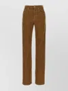 Saint Laurent Corduroy Trousers With Belt Loops And Pockets In Brown